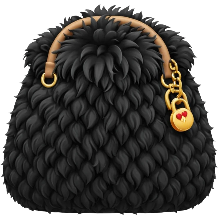 black fluffy bag emoji