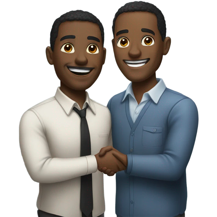 Two black guys shaking hands emoji