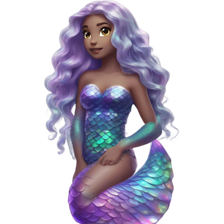 mermaid, model, magical, iridescent, mystical, shiny, holographic, highlights, scales  emoji
