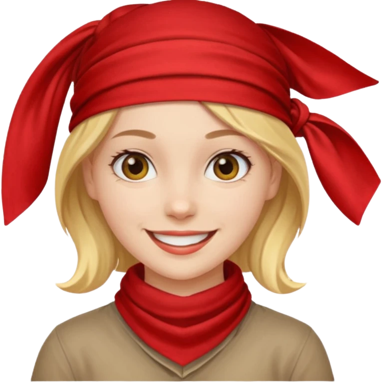 woman with wearing red bandana emoji