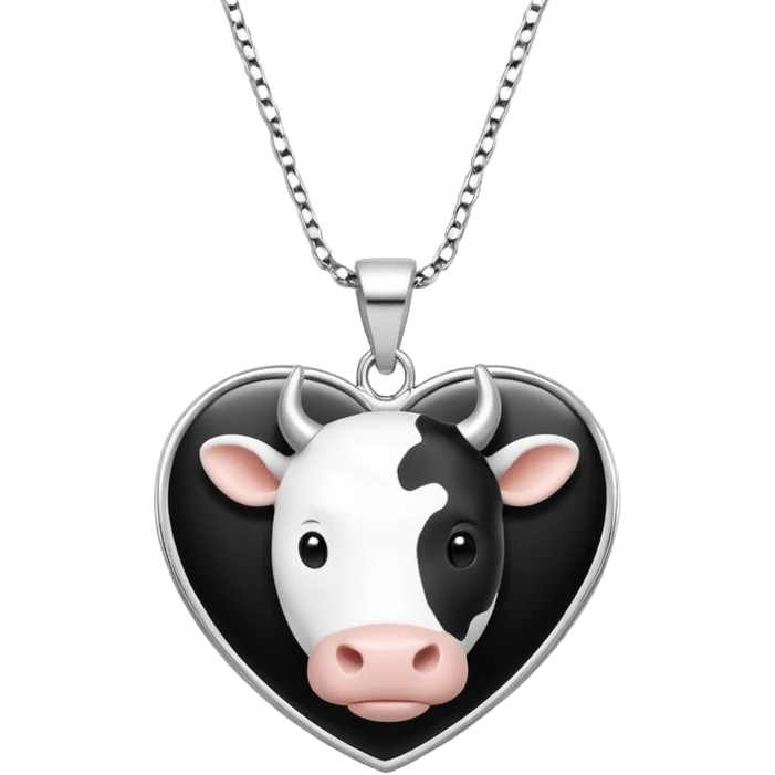 i need combination of this two emojis for making a neckless ❤️🐮 the desing must be simple so it can make easily  reduse details and make it black and white  use simple lines i insist rhe cow to be just like emoji and the degins will use for making silver neckless emoji