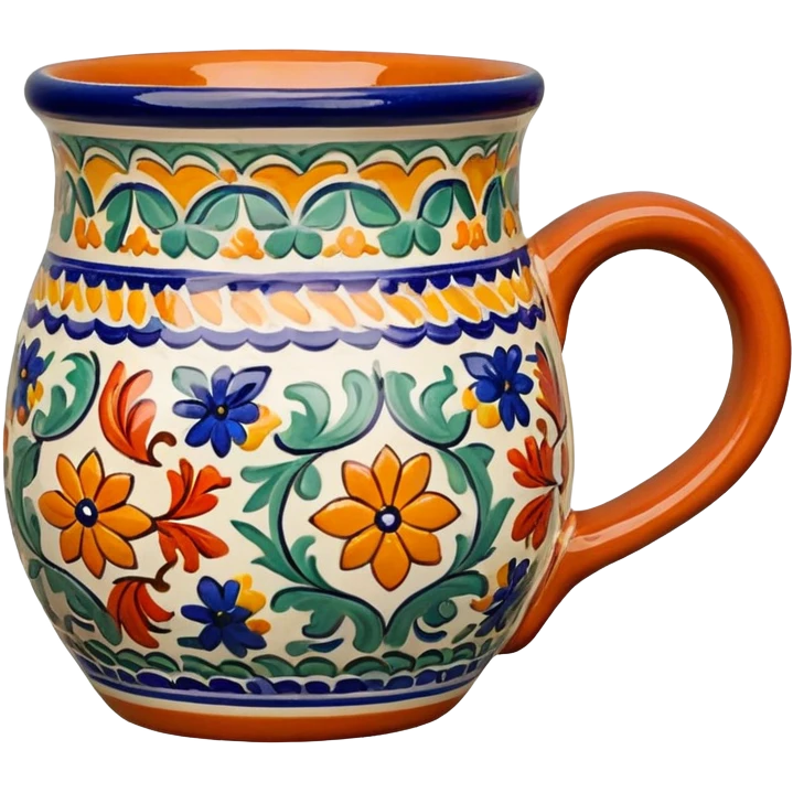 Colorful Talavera clay mug emoji