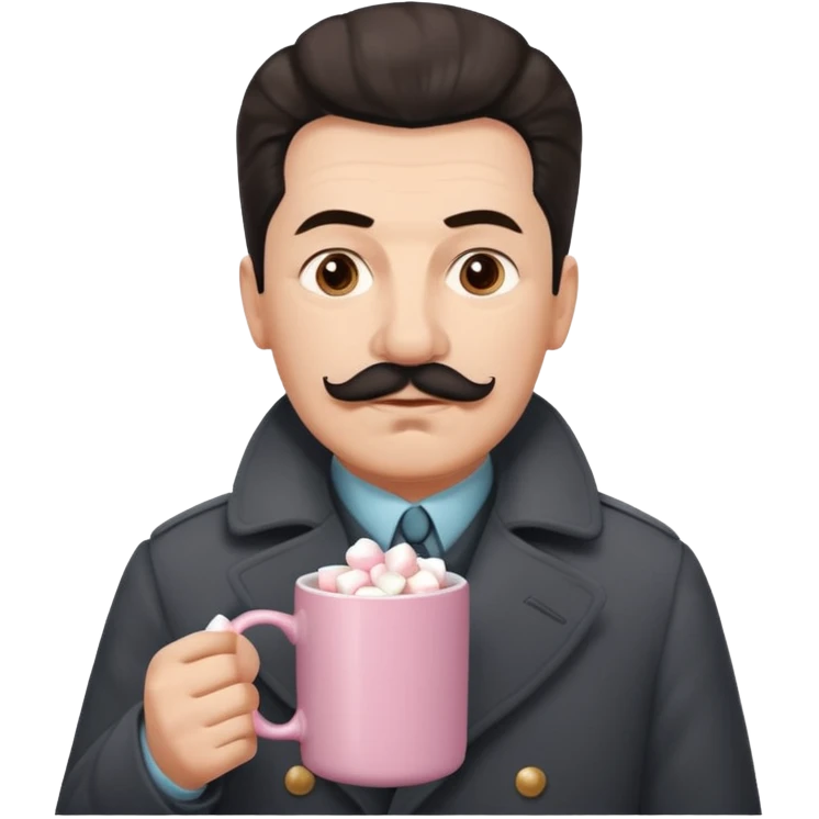 Stalin hold  Light Pink mug of hot chocolate with marshmallows emoji