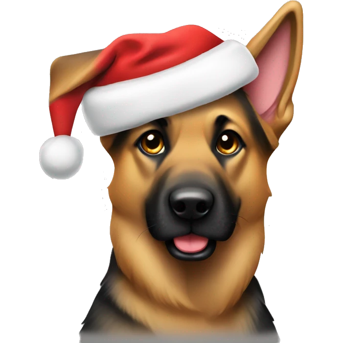 German Shepard wearing Santa hat  emoji