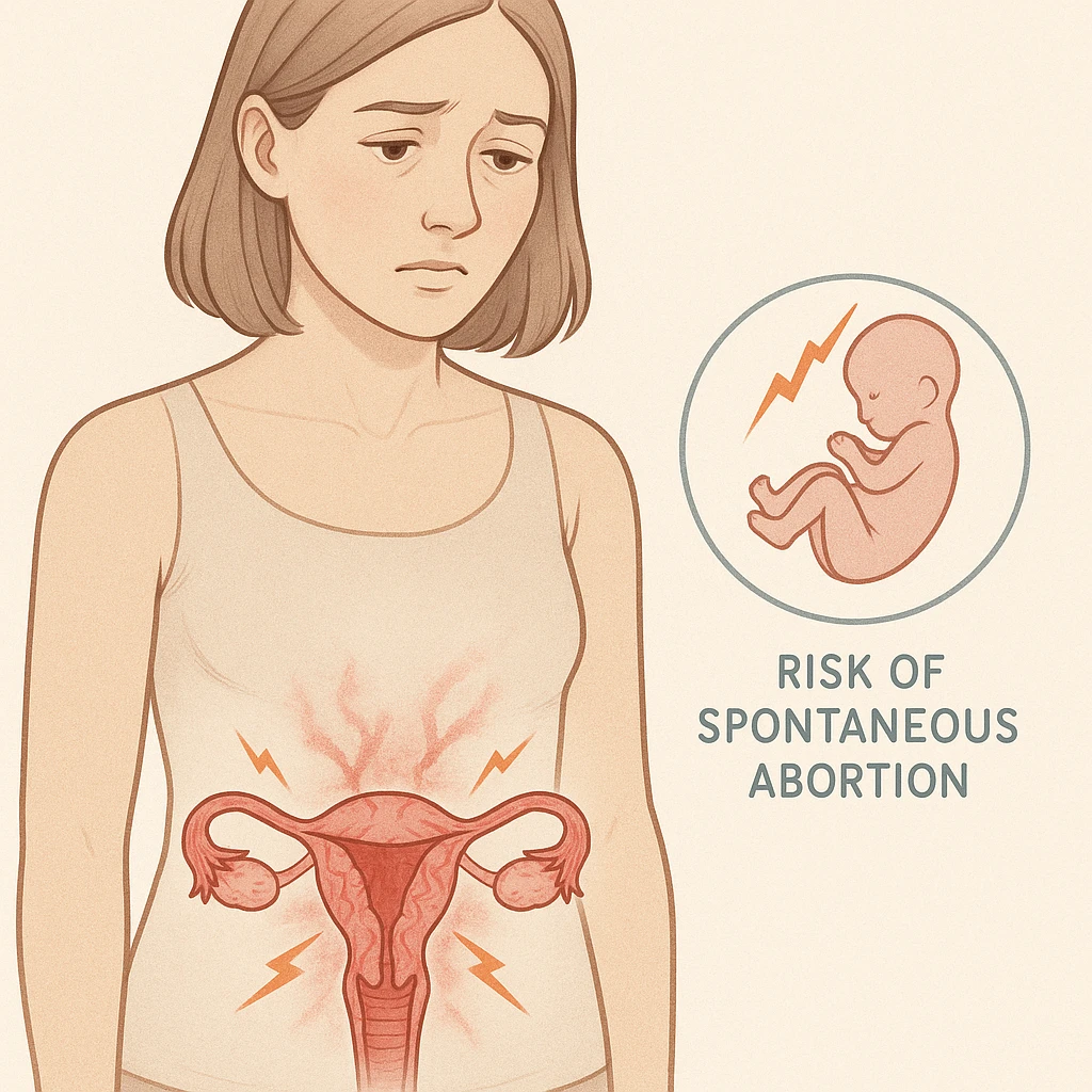 donna con infiammazione cronica con rischio di aborto spontaneo emoji