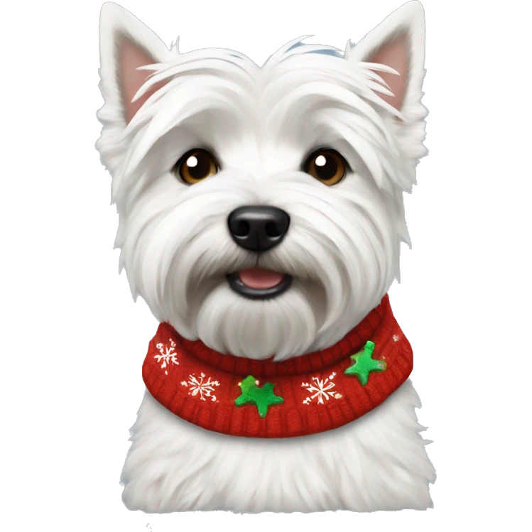 Westie wearing Christmas jumper emoji
