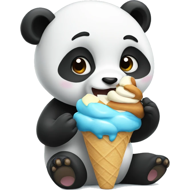 Panda eating ice cream emoji