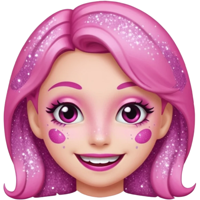 glitter pink girl naughty emoji