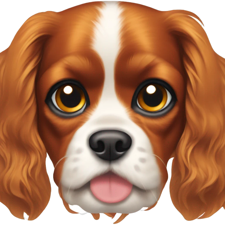 Cavalier King Charles spaniel with a spot on his forehead emoji