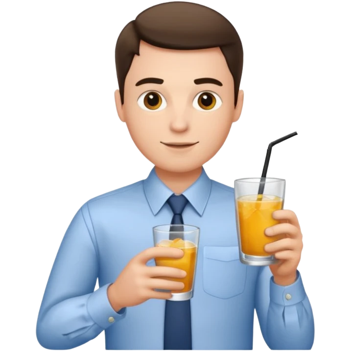 man with drink , formal shirt emoji