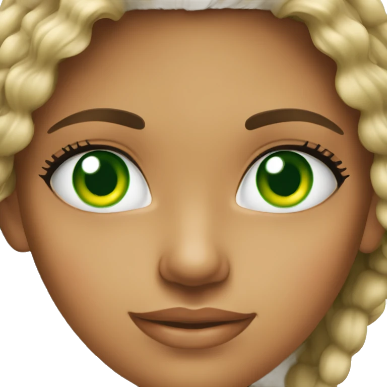Mixed Young Beautiful Girl With Green Eyes On Holiday emoji