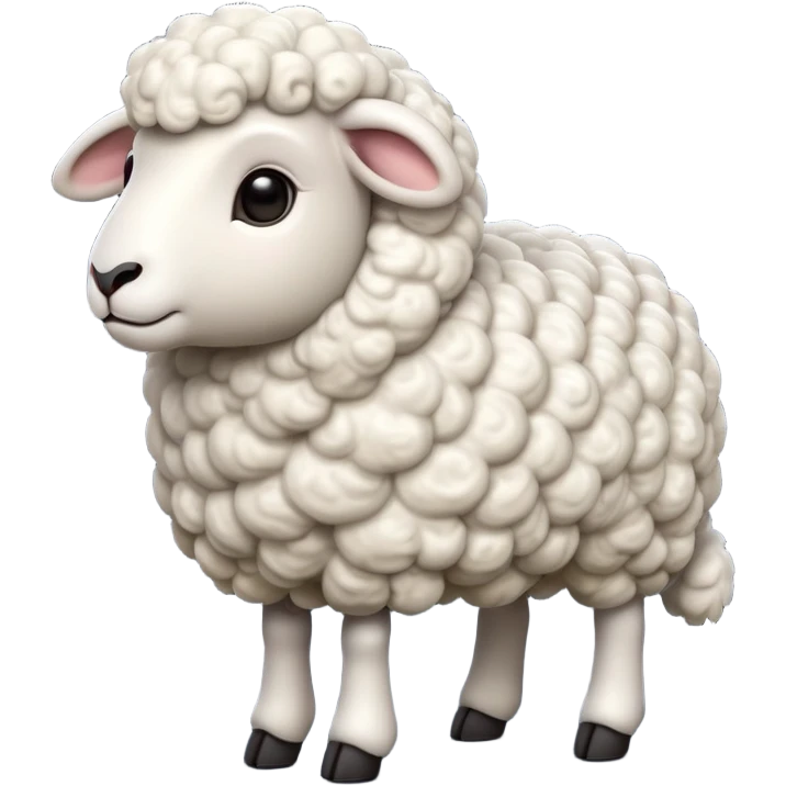 cinematic-[realistic sheep]-realistic-full-body-standing-emoji,-tail-flicking-lazily,-head-tilted-dramatically,-curly-[white]-fur,-simplified-yet-realistic-focused-features,-highly-detailed,-glowing-with-an-almost-sarcastic-glow emoji