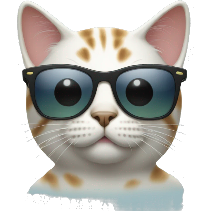 Cat with sunglasses on beach emoji