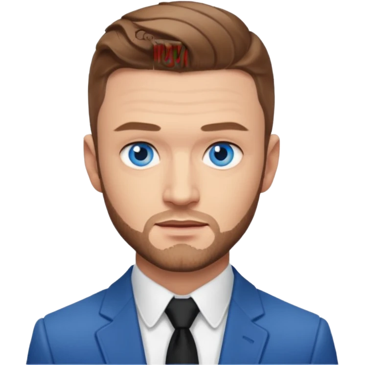 Justin Timberlake blue eyes, light brown hair emoji