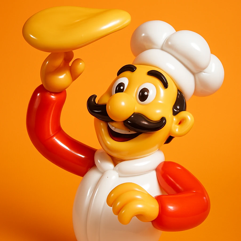 smiling Italian chef spinning pizza dough emoji