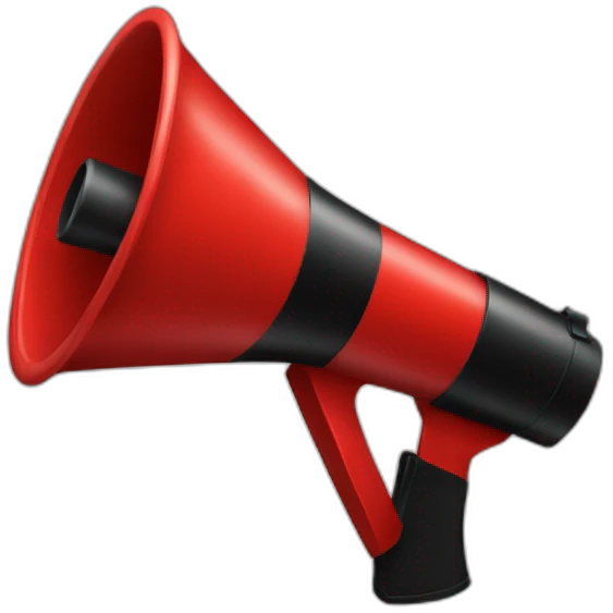 red-black megaphone emoji