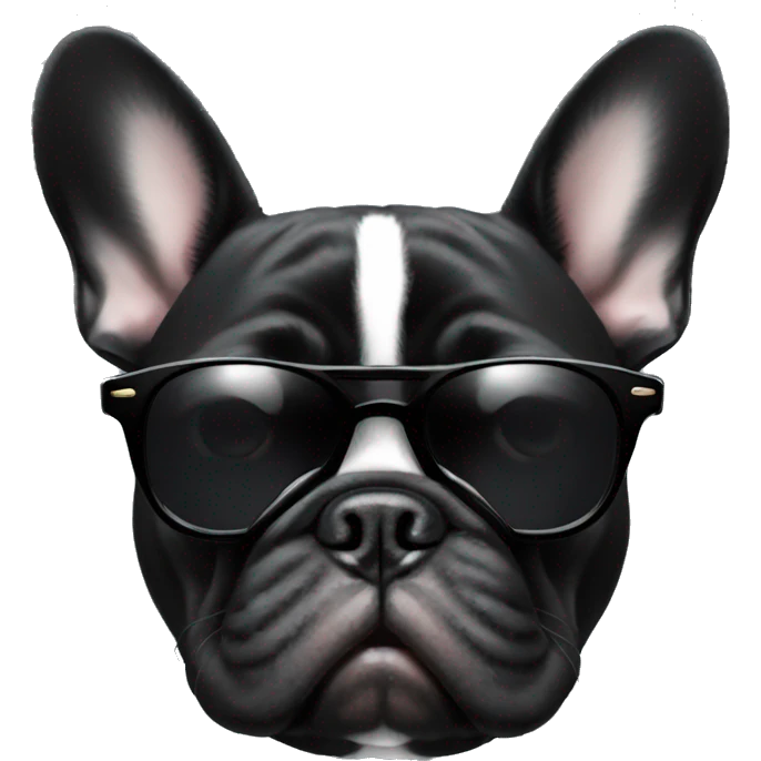 black french bulldog with sunglasses emoji