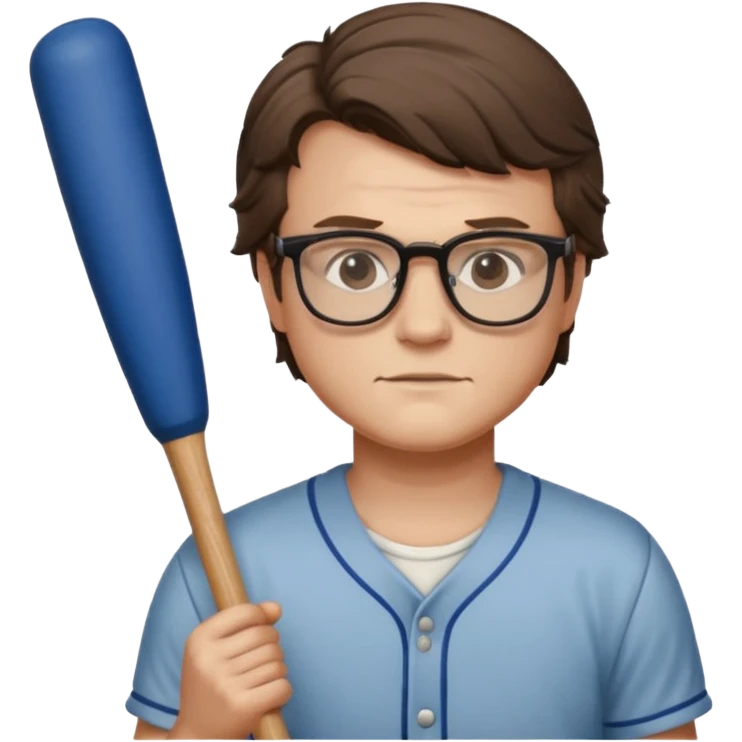 Steve Harrington from stranger things with the glasses and bat emoji