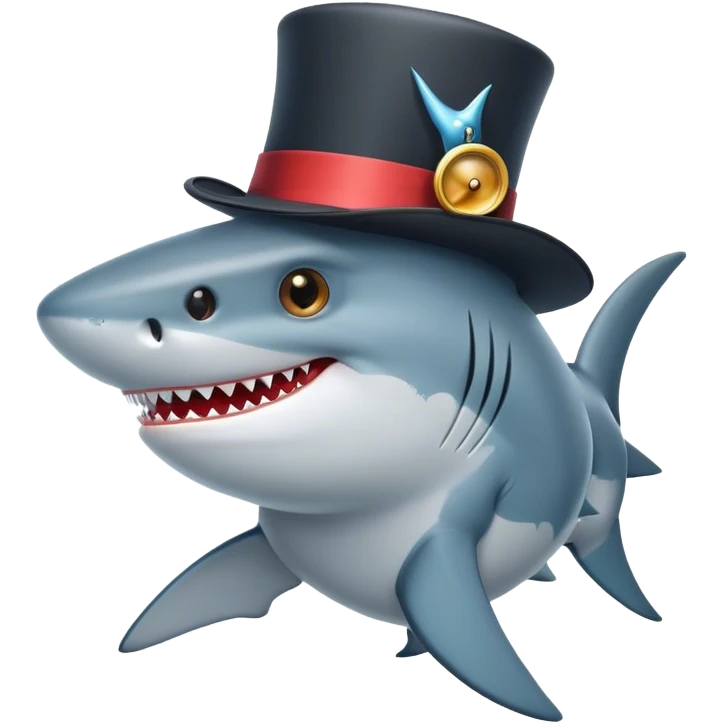 shark with tophat emoji