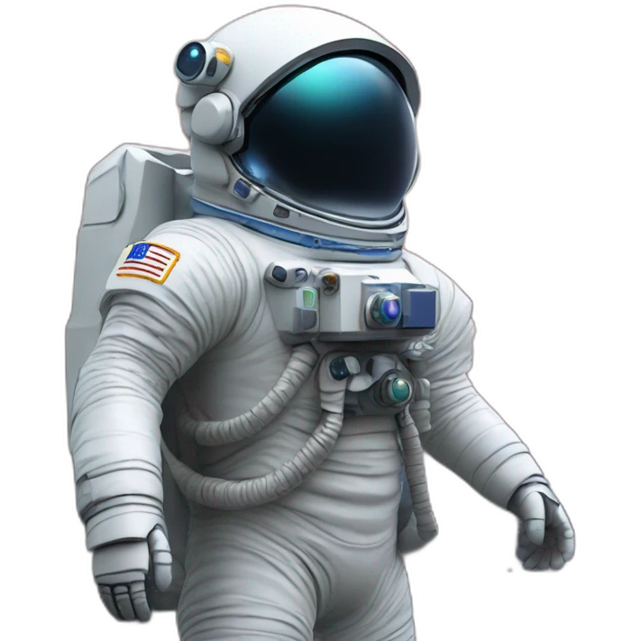 astronaute project a galaxy xith his helmet emoji