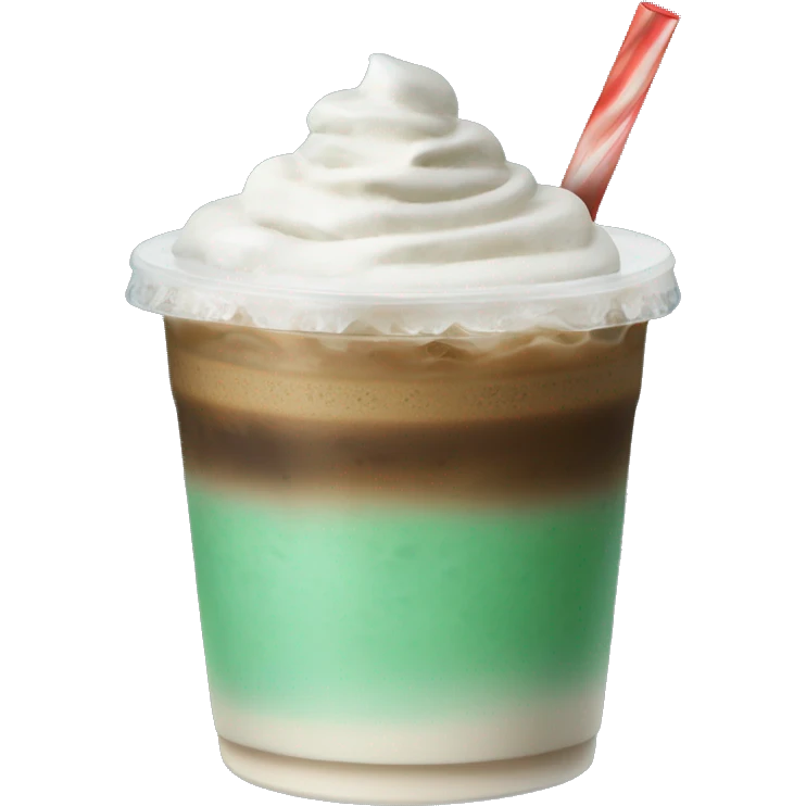 Iced mint coffee separate the layers of mint 70% under the coffee 30% no-whip cream emoji