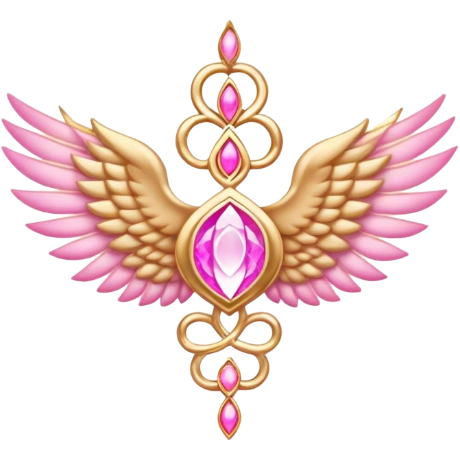 Pink gold wing of the chakra spirituality emoji