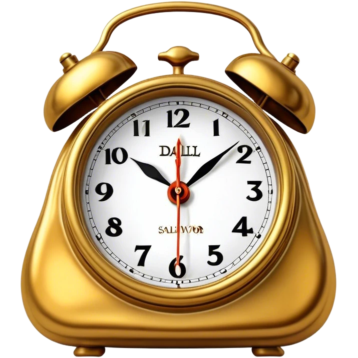 Melting Golden alarm clock by Salvador Dali, Surrealism emoji