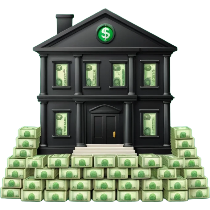 a bankhouse with money emoji