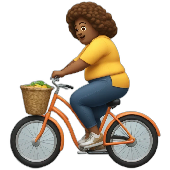 A big woman on a little bicycle emoji