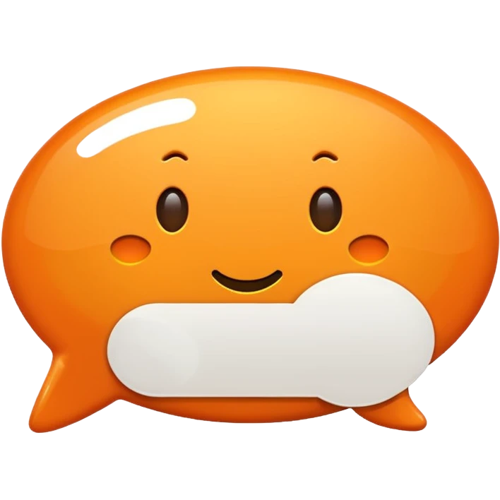 Chat bubble with orange accents emoji