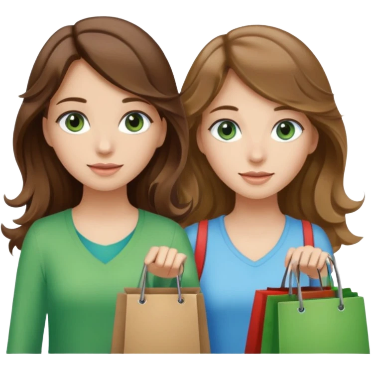 make me and my best friend togheter i have brown hair that falls on my shoulders and brown eyes and she has really long wavy brown hair with a little blonde and green/blue eyes we are shopping and i have BROWN eyes emoji