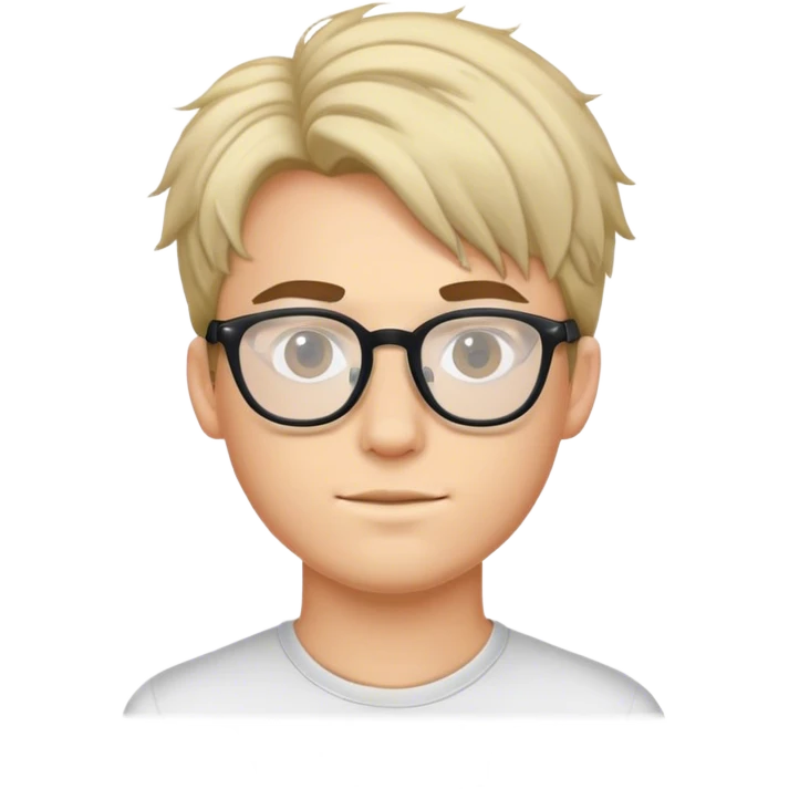 A young man with a lock of hair wearing glasses emoji