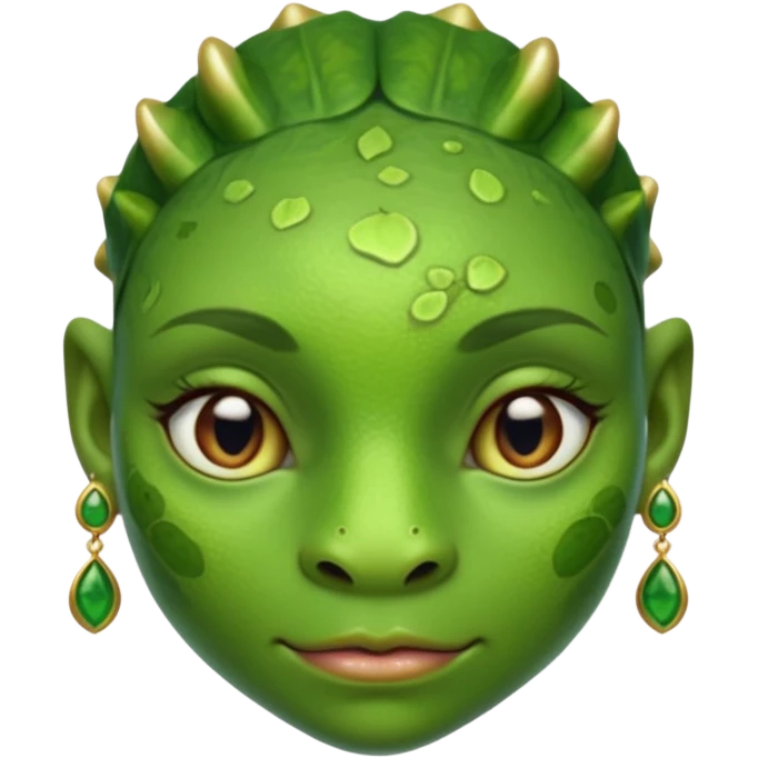 ancient amphibian woman with earrring emoji