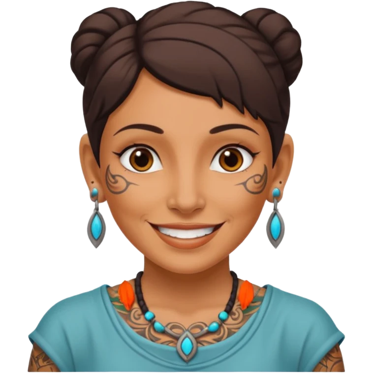 ancient woman with tatooed and blank ear emoji
