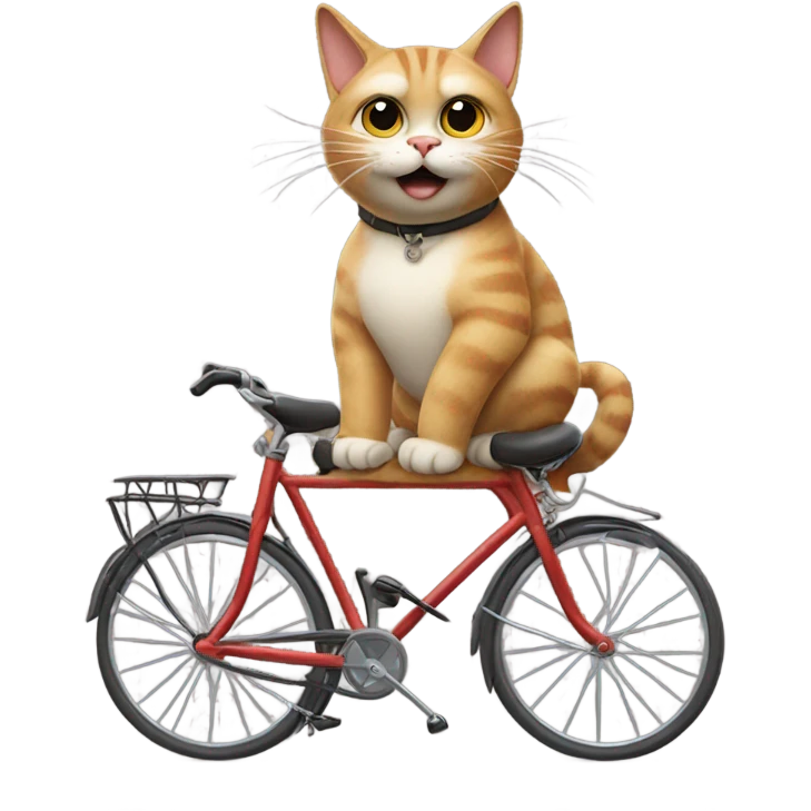 Cat riding a bike emoji
