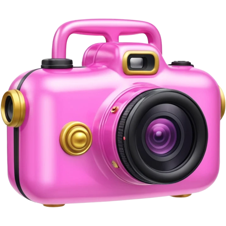 gold rococo pink inflatable puffy video vlog camera emoji