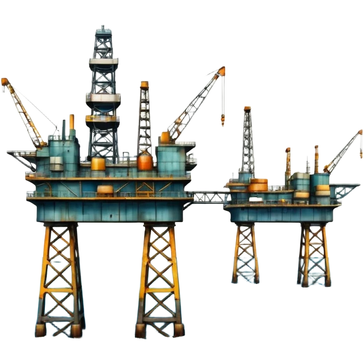 Oil platforms in the ocean beautiful big full scenic scenery full canvas full photo emoji
