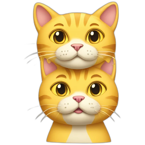 yellow cat with two head emoji