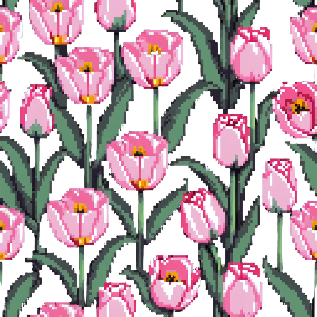 beautiful pastel pink tulips emoji