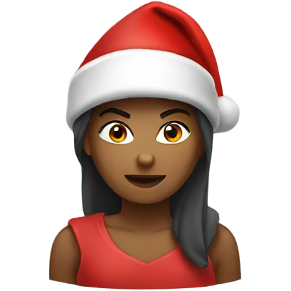 spartan female wearing red santa hat emoji