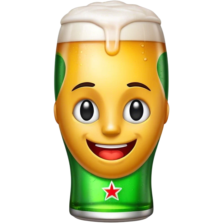 Cinematic Realistic Heineken Pop Culture Emoji, showcasing an iconic beer moment rendered with crisp textures and vibrant, energetic lighting. emoji