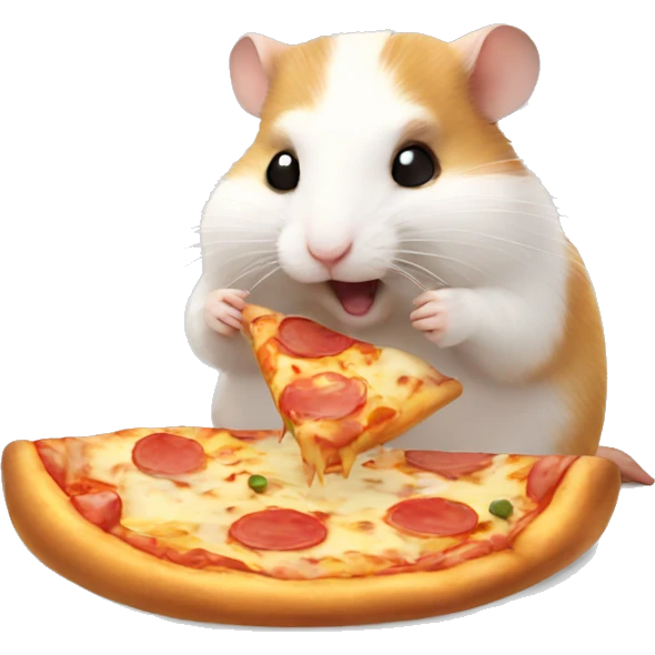 Hamster eating pizza emoji