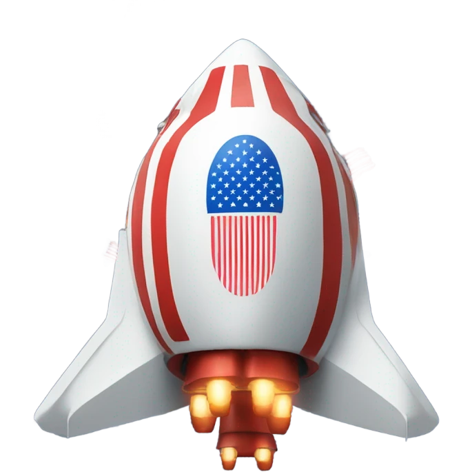Spaceship with American flag emoji