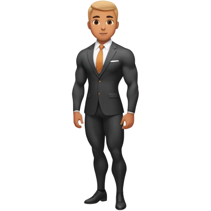 Muscular man wearing a tight suit emoji