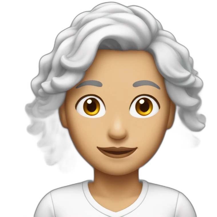 Mujer de 52 años con el pelo blanco emoji