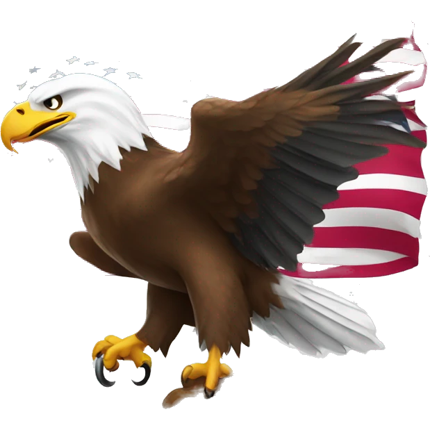Bald eagle with cigar and American flag patriotic emoji