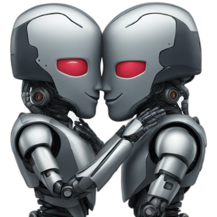 two man robot kissing emoji