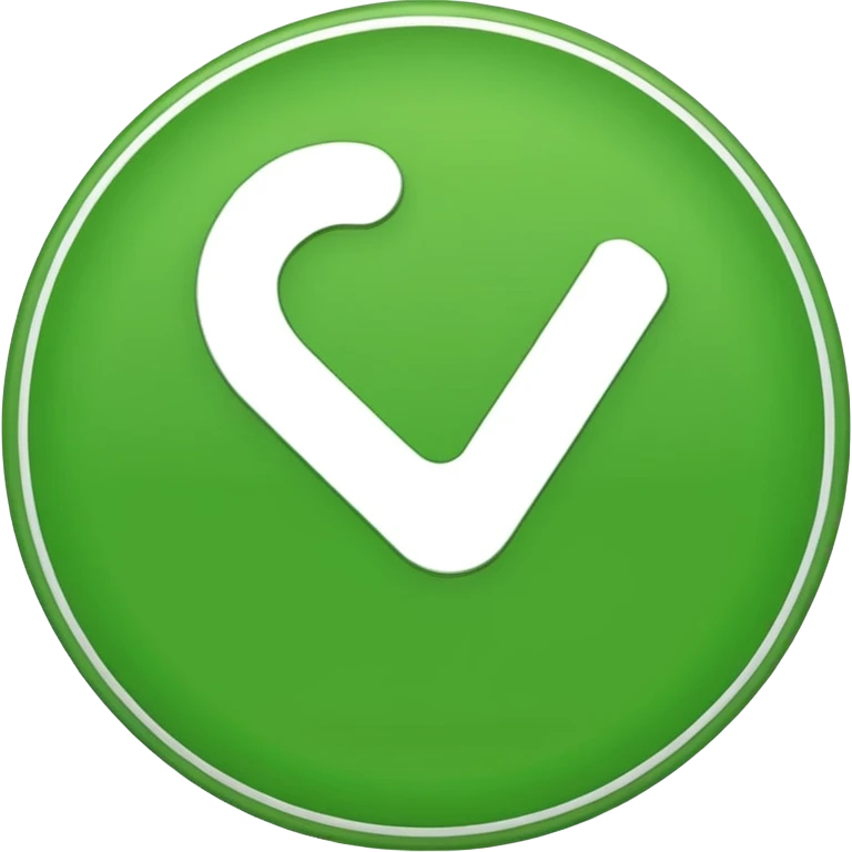 A white tick in a green circle emoji