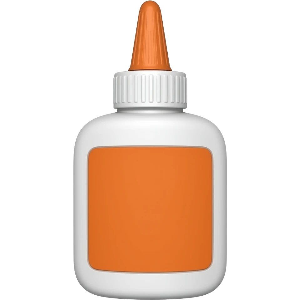 glue emoji with the orange cap on top and the white bottle emoji