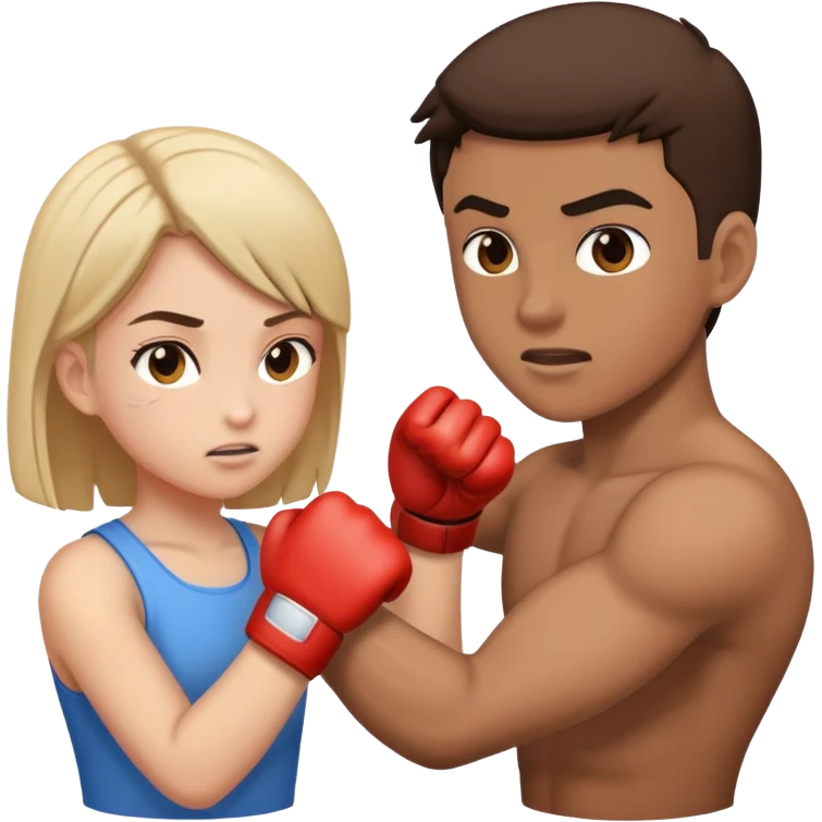 Girl punches boy  emoji